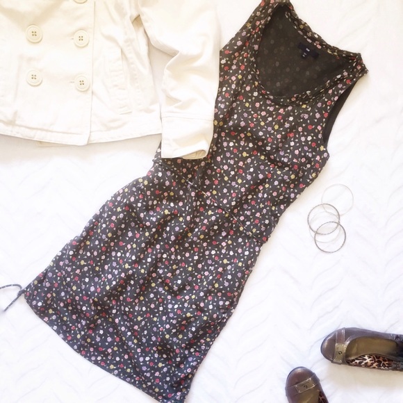 Gap Floral Dress Grey Sleeveless Size X-small Sundress - Picture 9 of 9